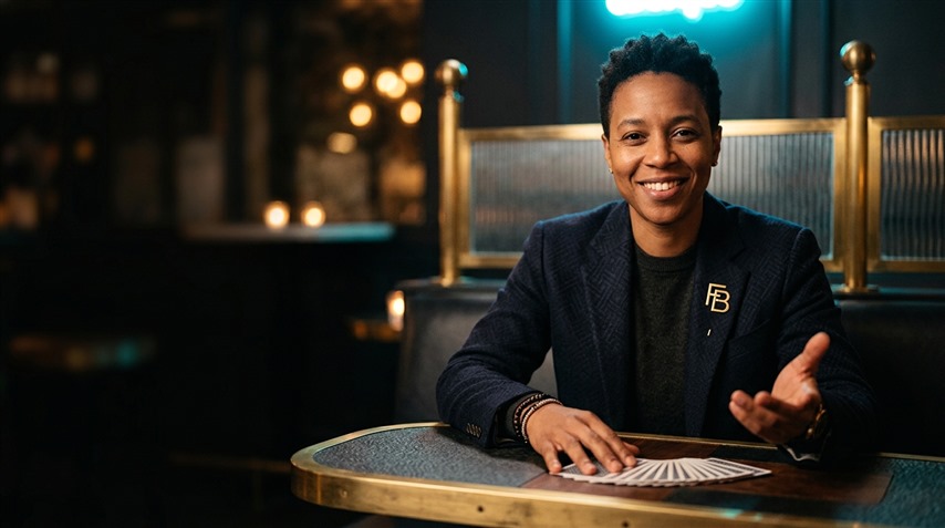 Player spinning slot machine on mobile device